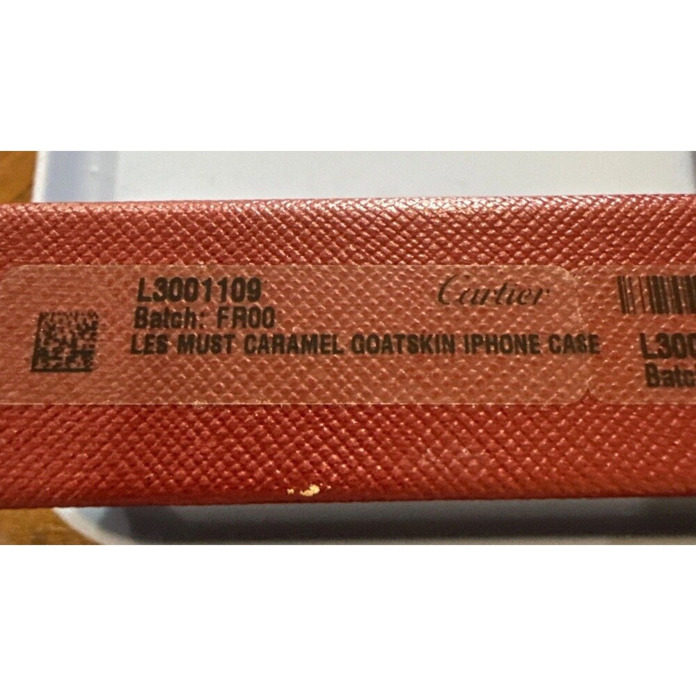 Cartier’ Les Must Caramel Goatskin Leather Phone Case With Dust Bag, Box, Cards - Picture 11 of 15
